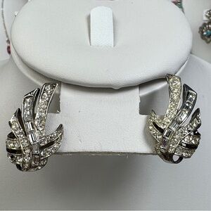 Carolee Silver and Crystal Earrings